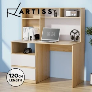 Artiss Computer Desk Office Study Desks Table Drawers Bookshelf Cabinet 120CM - Picture 1 of 8