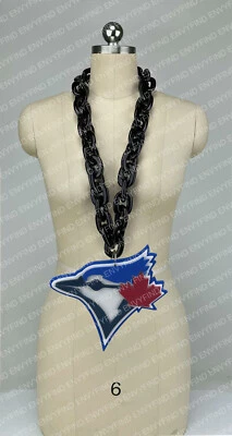 New MLB Toronto Blue Jays Black Jumbo Big Fan Chain Necklace Foam MI USA - Image 1 of 3