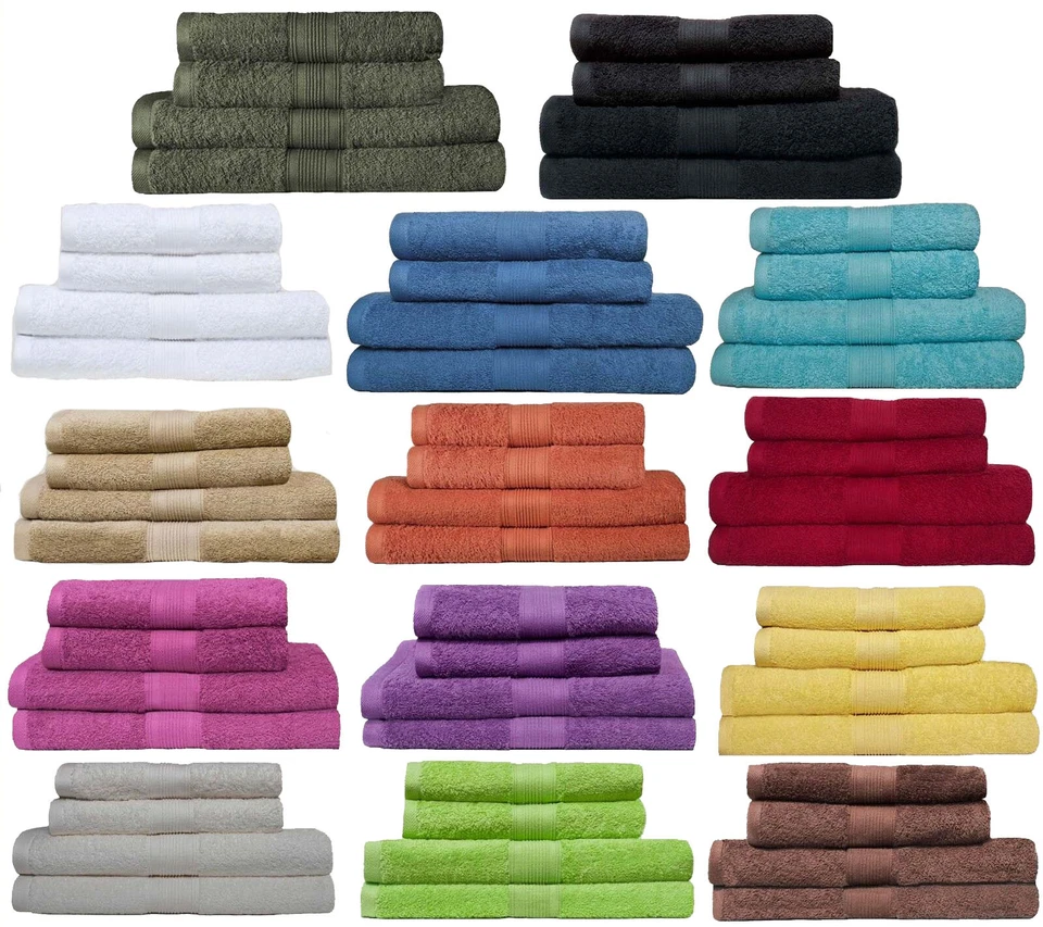 2/4er SET FROTTEE HANDTÜCHER DUSCHTÜCHER GÄSTETÜCHER 500g BADEZIMMER - Bild 1 von 1