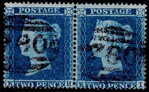 1855 2d Blue SG20a Pl 5 KH-KI TAVISTOCK 780 Scarce Multiple VG/FU Cat. £700.00 - Picture 1 of 1