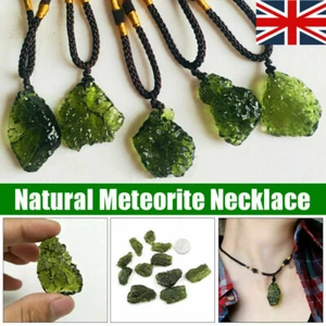 Green Czech Moldavite Aerolites Crystal Stone Pendant Necklace Healing Reiki DIY - Picture 1 of 12
