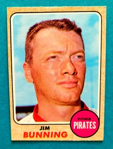 1968 Topps #215 Jim Bunning Pittsburgh Pirates HOF Baseball Card VG/EX - Picture 1 of 2