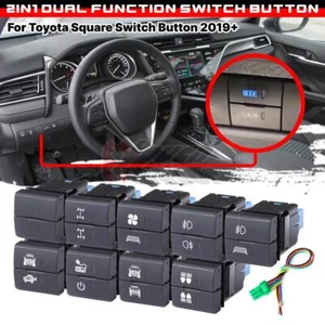 9 Style Dual Dash Push Switch Blue LED For Toyota Prado 150 Corolla Camry 18-25 - Picture 1 of 18