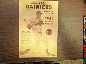 1951 Seattle Rainers Scorekarte mit Roger Hornsby Manager in Top Zustand - Bild 1 von 3