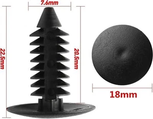 100X 8mm Bumper Clips Auto Car Hole Plastic Rivets Fastener Fender Push Pin NEW - Picture 1 of 8