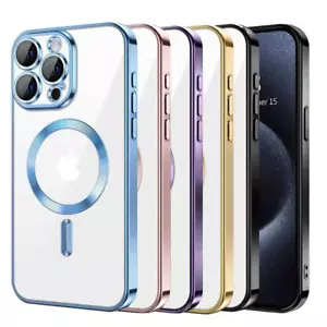 For iPhone 11 13 14 16e 15 Pro Max SE XR XS Case Magsafe Shockproof Clear Cover - Picture 1 of 28