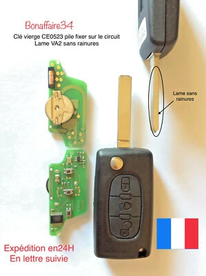 Clé Vierge Id46 CE0523 citroen C4 C5 C6 C4 Picasso 308 407 607 Expert 100% Testé