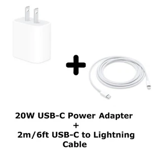 6ft 2m For iPhone 12/13/14 Fast Charger w/ 20W Fast Charging Wall Adapter Block - Picture 1 of 7