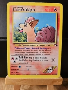 Pokemon TCG Gym Heroes 65/132 - BLAINE'S VULPIX, Regular Unlimited Common - Picture 1 of 2