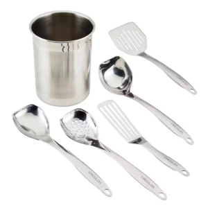 6-Piece Stainless Steel Kitchen Tools with Crock Set Kitchenware - Picture 1 of 3