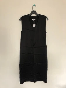 Helmut Lang Size Small Mere 100% Silk Layered Back A Line Dress in BLACK LBD - Picture 1 of 11