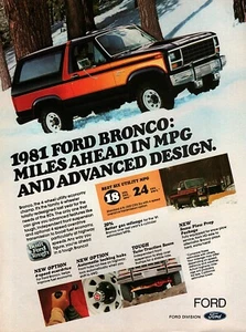 1981 Ford Bronco XLT 4x4 "Advanced Design" Original Color Ad - Picture 1 of 1