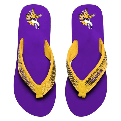 MINNESOTA VIKINGS -----WOMEN'S------ FLIP FLOPS--SMALL Cover