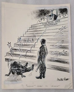 1970 OG Newton Pratt Signed Cartoon The Sacramento Bee Deputy Tran Ngoc Châu - Picture 1 of 4