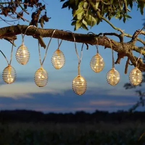 Solar Spiral Hive String Lights Hanging 10 LED Garden Solar Lights   d7 - Picture 1 of 9