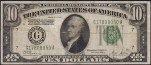 Fr.2002-G 1928B Chicago $10 Gold on Demand Federal Reserve Note Fine - Picture 1 of 2