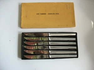 Vintage S/6 Austria Messer ~ Edelstahl 8" Steakmesser einteilig in Box  - Bild 1 von 7
