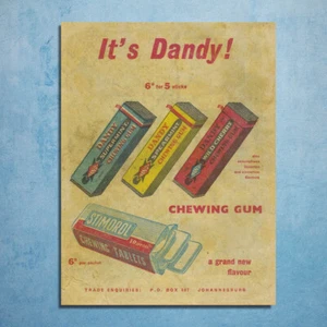 South African Dandy Chewing Gum advert retro vintage metal plaques poster image - Picture 1 of 2