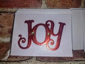 "Joy" Christmas Card Set by Dayspring Co.- Beautiful, Shimmery & Raised Letters - Picture 1 of 7