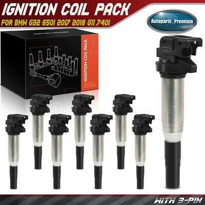 8x Ignition Coil for BMW 650i 750i Alpina B7 M5 M6 M8 Gran Coupe X5 X6 V8 4.4L - Imagem 1 de 4