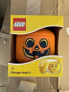 NEW LEGO Small Storage Head Container Pumpkin Halloween Jack O Latern Kids - Picture 1 of 5