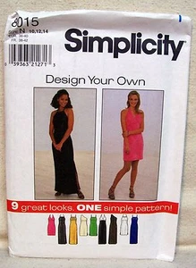 Patrón Simplicity #8015 Nuevo SIN CORTAR Diseña Tu Propio Vestido Tejido Talla 10-14 - Imagen 1 de 1