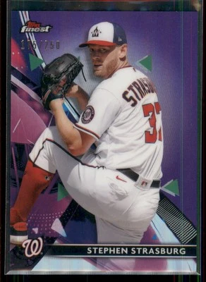 2021 Finest Stephen Strasburg Purple Refractor /250 Washington Nationals - Image 1 of 2