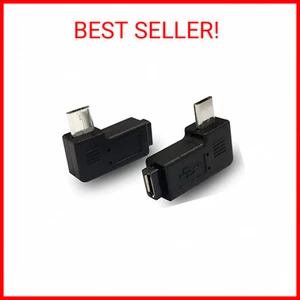 1 Pair Right Left 90 Degree Angle Micro USB Male to Micro USB Female Adapter - Picture 1 of 2