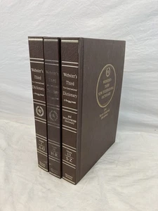 Webster’s Third New International Dictionary Volume 1-3 Hardcover Set - Decent - Picture 1 of 5