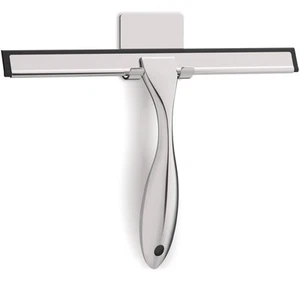 All-Purpose Stainless Steel Shower Squeegee for Glass Doors with Adhesive Hoo... - Picture 1 of 7