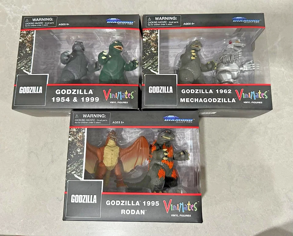Vinimates Godzilla 3 juegos 1954 y 1999, 1962 y Mechagodzilla, 1995 y Rodan ¡NUEVO! Foto 1 de 1