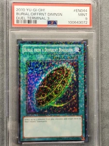 PSA 9 2010 YUGIOH DT03-EN044 BURIAL FROM A DIFFERENT DIMENSION DT SUPER MINT - Picture 1 of 20
