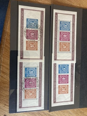 Germany 4 Numeral blocks 1946 mnh and used perf and imperf cat 950 euros - Image 1 of 4