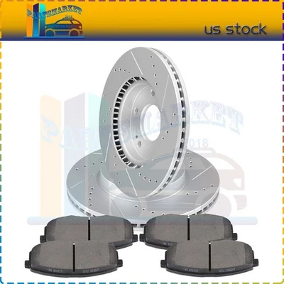 Front Brake Discs Rotors & Ceramic Pads Fits Kia Soul Drill Slot 280mm G3000 - Imagem 1 de 4
