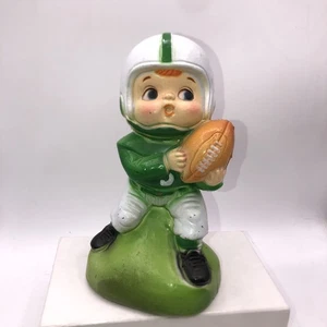 Vintage New York Jets Colors 7.5” Plastic Football Player Coin Bank - Hong Kong - Picture 1 of 10