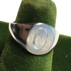 Anillo Vintage Oro 18KT Estampado y Grabado HGE Monograma "O" Talla 5 Marca VARGAS - Imagen 1 de 10