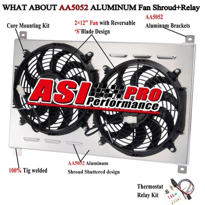 Aluminum Radiator's Shroud Fan + Relay For 1992-2000 Subaru Impreza 2.2L 2.5L MT Foto 1 de 4