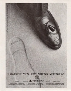 a. testoni Vintage Print Ad 1989 Leather Tassel Loafers Shoes - Picture 1 of 1