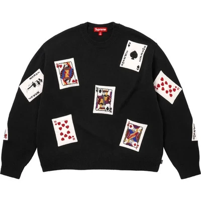 Supreme FW25 Beaded Cards Sweater Black Size XL Brand New Confirmed ✅ - Image 1 of 2