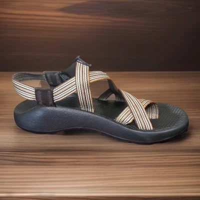 Sandália feminina Chaco tamanho 8 listras tom terra caminhada Z2 Unaweep MSRP $105 - Imagem 1 de 4