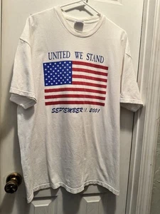 Original 9/11 United We Stand September 11, 2001 T-Shirt white Hanes Adults XL - Picture 1 of 3