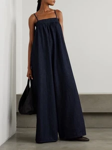 The Frankie Shop Dark Denim Oversize Gathered Jumpsuit L NWTs - Picture 1 of 23