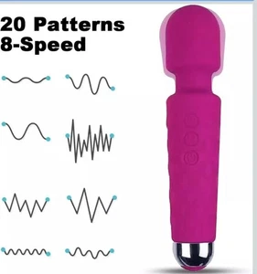 Wiederaufladbares 20 Geschwindigkeiten Handmassagegerät Vibrator Stab Vibrierende Massage - Bild 1 von 7