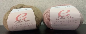 Ella Rae Cashmereno Chunky and Cashmereno Aran Yarn, Pink Brown (Lot of 2) - Picture 1 of 5