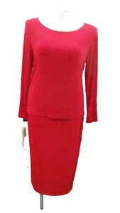 Chicos Travelers RED Slinky 2 pc skirt / top Size 3 NWT (16/18) - Picture 1 of 8