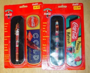 2 different 1995 Coca Cola Pen with Tin Case MOC - Picture 1 of 1