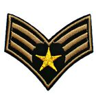 ARMY PATCH STRIPES MILITARY BADGE EMBROIDERED SEW USA APPLIQUE FABRIC PATCHES