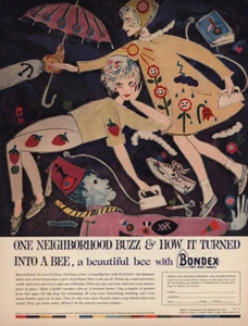 1961 Bondex Hot Iron Fabrics: Neighborhood Buzz Vintage Print Ad - Bild 1 von 1