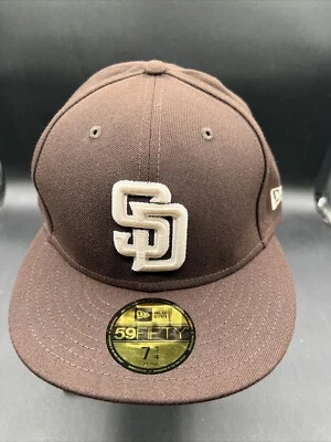 San Diego Padres Hat Cap Fitted Mens 7 3/4 Brown New Era 59Fifty On Field Mens - Image 1 of 4