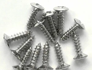 12 Pickguard & Back Plate Mounting Screw CHROME for Guitar Bass - Picture 1 of 1